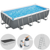Bestway Power Steel Rectangulaire 56466 - 594x274x122 cm - Piscine hors-sol