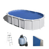Gre Haiti Ovale 610 x 375 x 132 cm - Piscine hors-sol en acier - Traverses enterrées