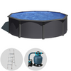 Gre Anthracite Ronde Ø350 x 120 cm - Piscine hors-sol en acier